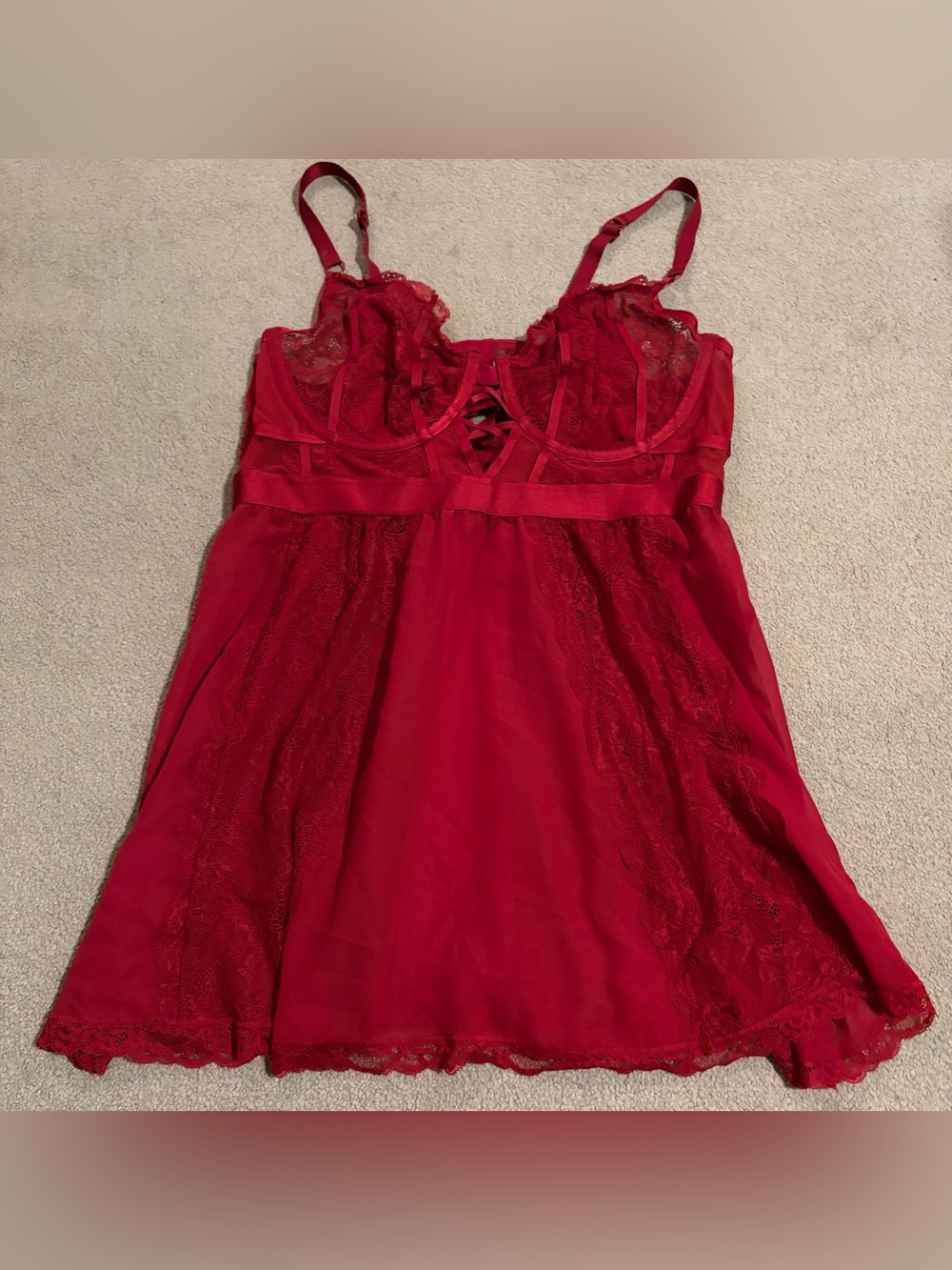 Torrid red lace lingerie top size 1X